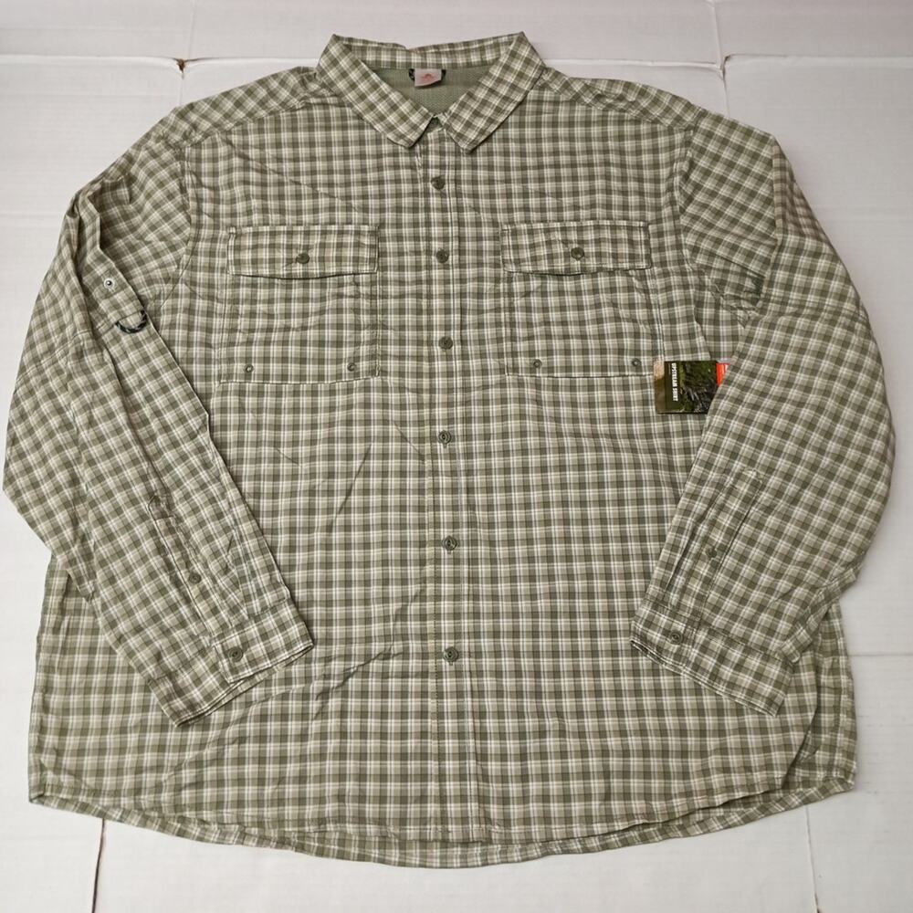 Ozark Trail Upstream Shirt Men's 2XL‎ (50-52) Green Plaid